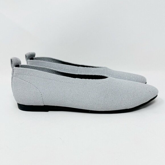 Bernie Mev New‎ York Metallic Silver Slip On Ballet Flat 5.5 (36) Pointed Toe - Picture 1 of 12
